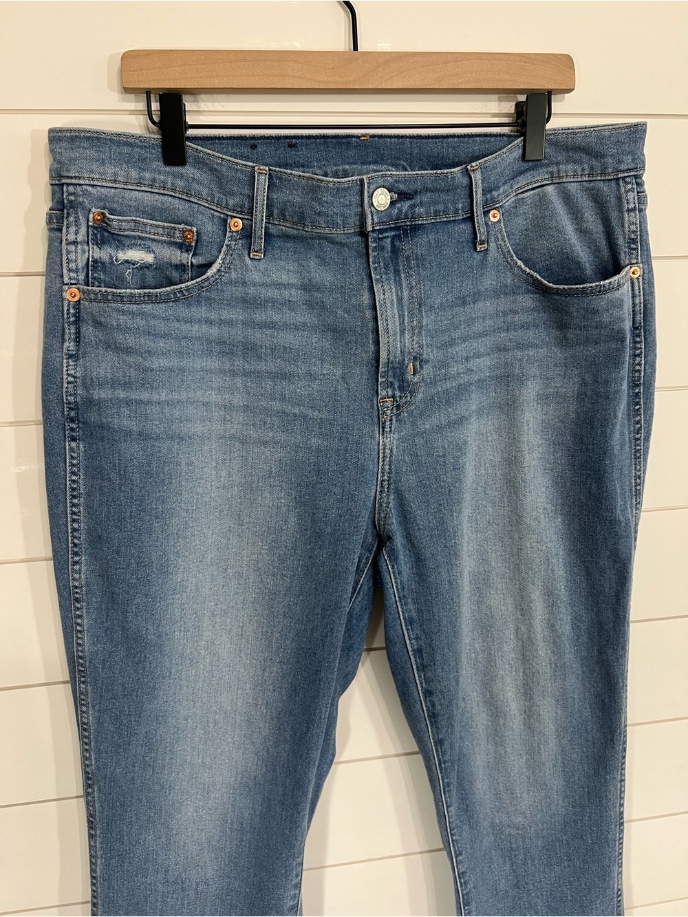 GAP Vintage Slim Jeans Women’s 18 Mid Rise Split Hem Ankle Light Wash Denim - Picture 5 of 14